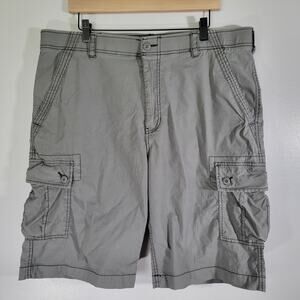 Wearfirst Cargo Shorts Grey Ripstop Mens Sz 38 Fisherman Outdoors Hiking Cabin
